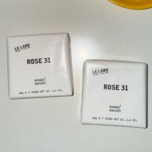 NEW Le Labo Rose 31 travel-sized bar soap (two bars)